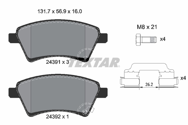 Textar Remblokset 2439101