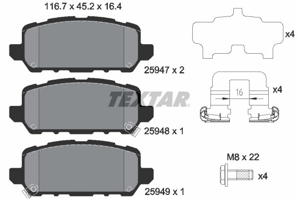 Textar Remblokset 2594701