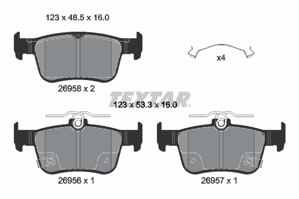 Textar Remblokkenset, schijfrem 2695801