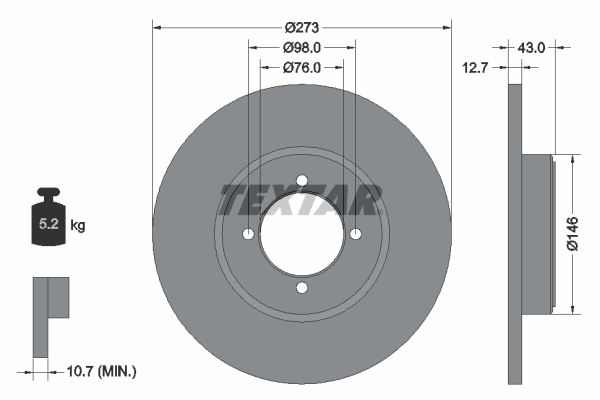 Textar Remschijven 92011400