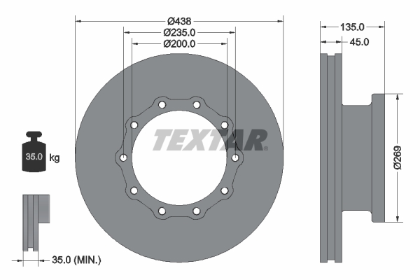 Textar Remschijven 93071800