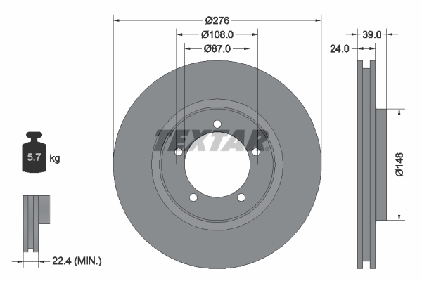 Textar Remschijven 92110600