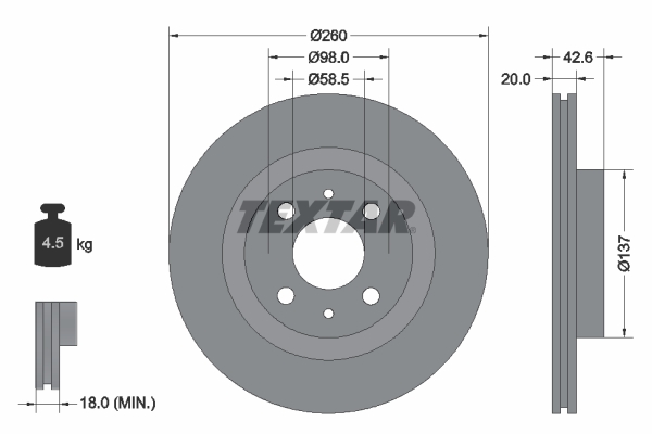 Textar Remschijven 92112100