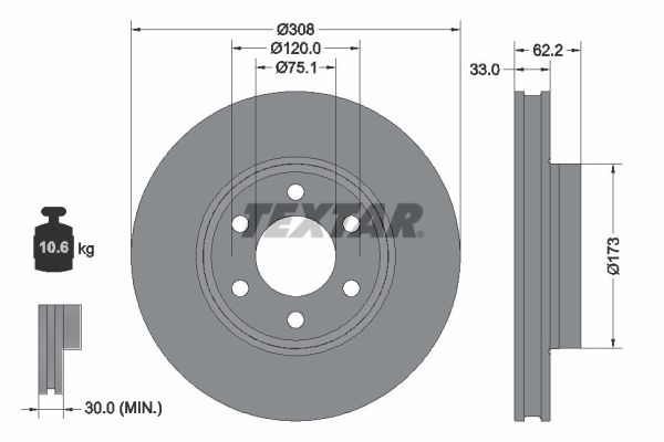 Textar Remschijf 92352603
