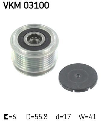 SKF Vrijloop koppeling dynamo VKM 03100