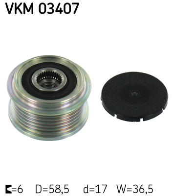 SKF Vrijloop koppeling dynamo VKM 03407