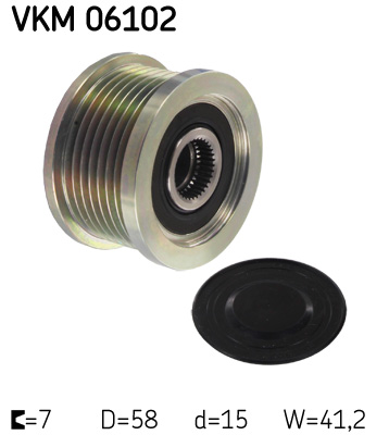 SKF Vrijloop koppeling dynamo VKM 06102