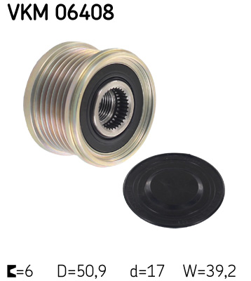 SKF Vrijloop koppeling dynamo VKM 06408