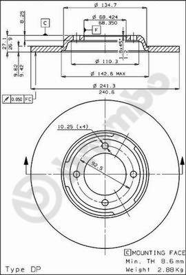 Brembo Remschijven 08.1299.10