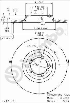 Brembo Remschijven 08.1580.10