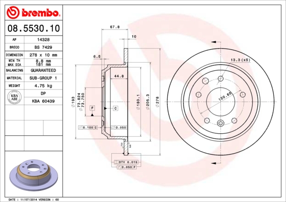 Brembo Remschijven 08.5530.10