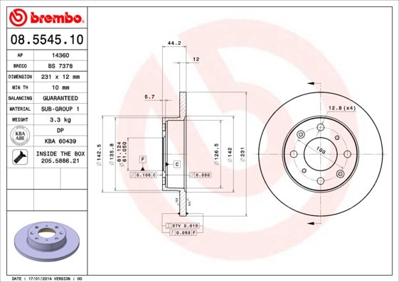 Brembo Remschijven 08.5545.10