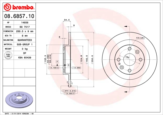 Brembo Remschijven 08.6857.10