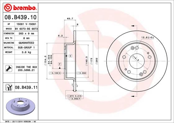 Brembo Remschijven 08.B439.11