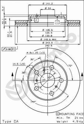 Brembo Remschijven 09.3022.10