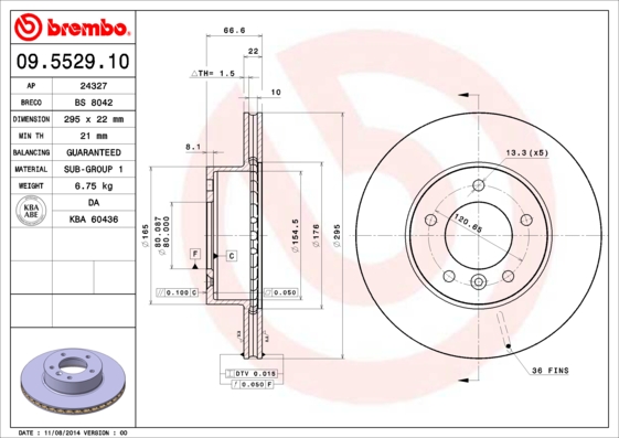 Brembo Remschijven 09.5529.10