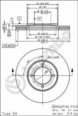 Brembo Remschijven 09.5615.10