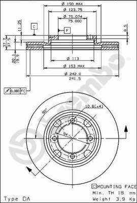 Brembo Remschijven 09.5654.10