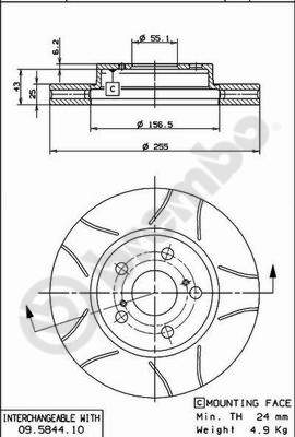 Brembo Remschijven 09.5844.75