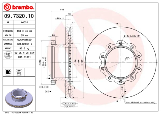 Brembo Remschijven 09.7320.10