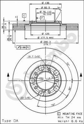 Brembo Remschijven 09.7791.10