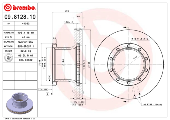 Brembo Remschijven 09.8128.10