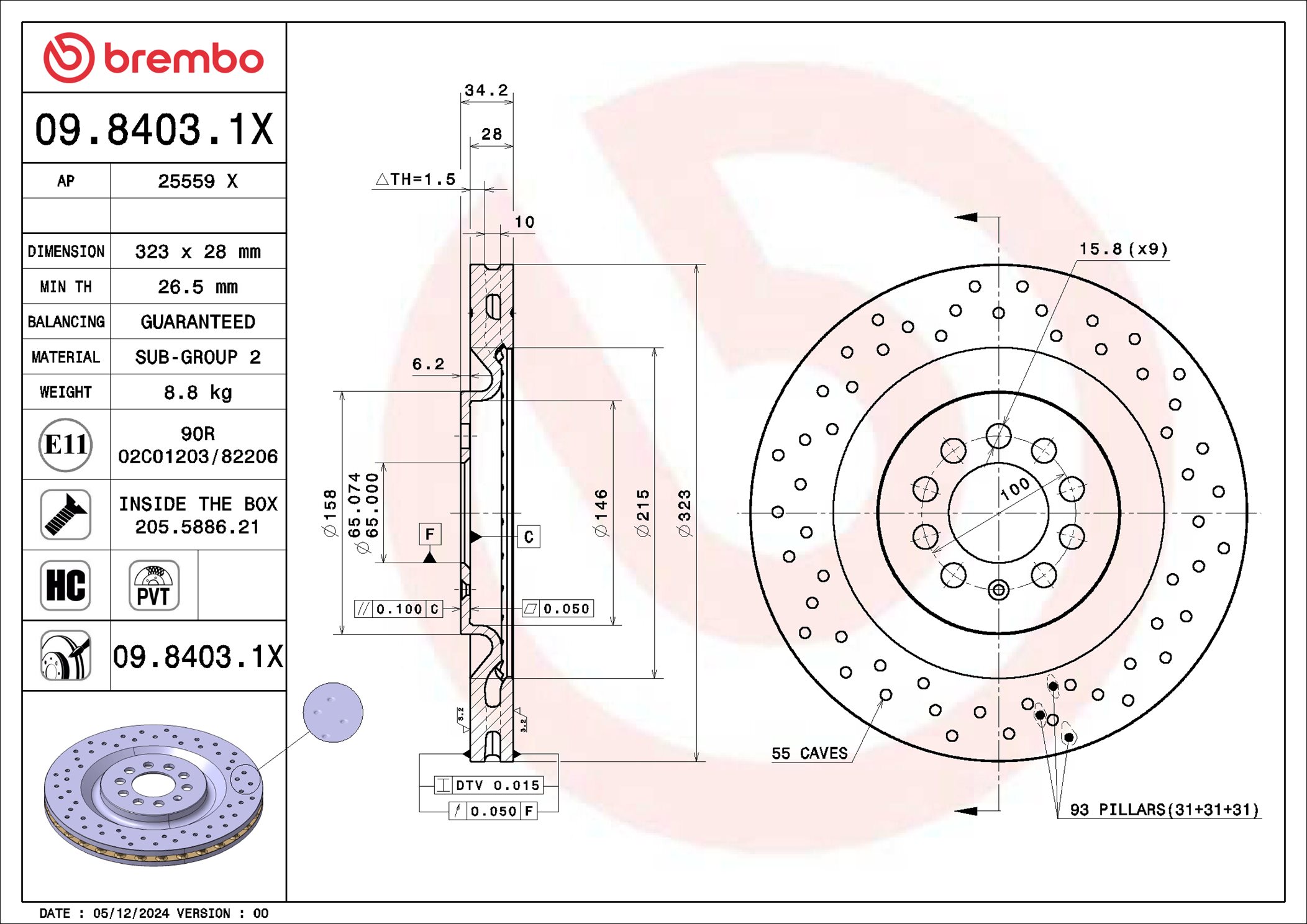 Brembo Remschijf 09.8403.1X