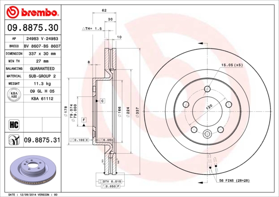 Brembo Remschijven 09.8875.31