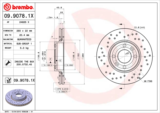 Brembo Remschijven 09.9078.1X