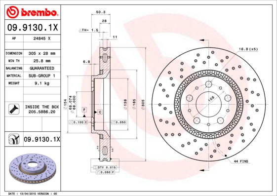 Brembo Remschijven 09.9130.1X