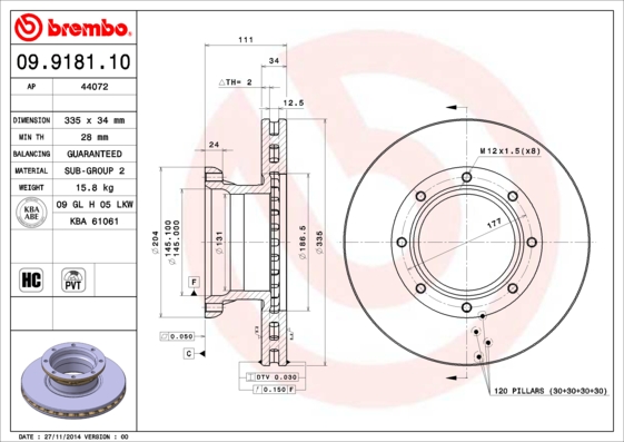 Brembo Remschijven 09.9181.10