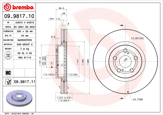 Brembo Remschijven 09.9817.11