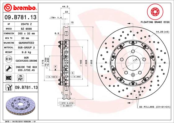 Brembo Remschijven 09.B781.13