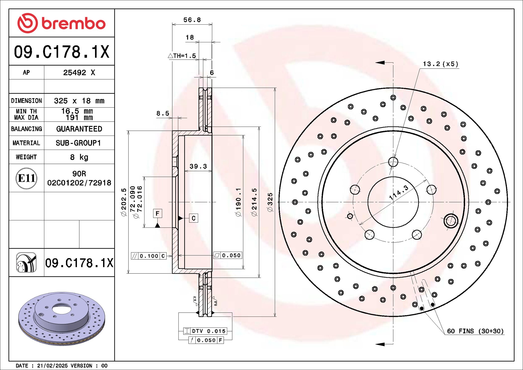 Brembo Remschijf 09.C178.1X