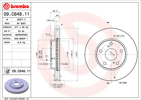 Brembo Remschijven 09.C648.11