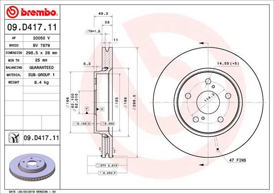 Brembo Remschijven 09.D417.11