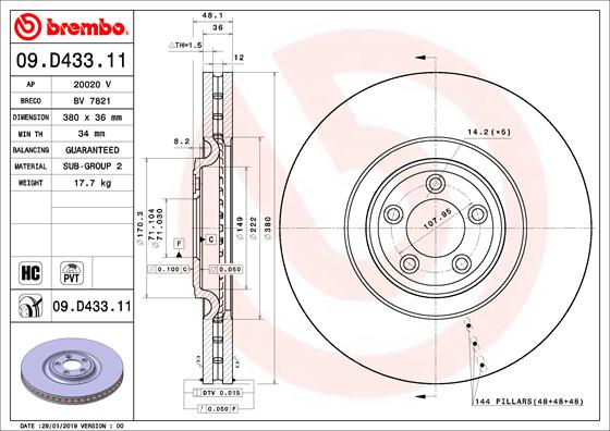 Brembo Remschijven 09.D433.11