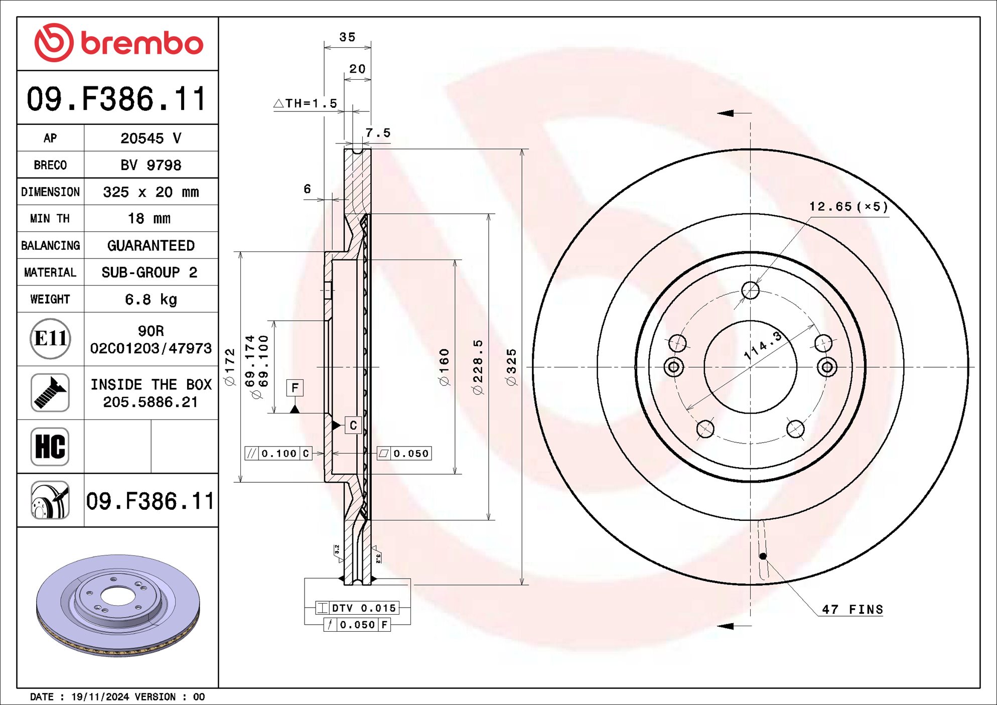 Brembo Remschijf 09.F386.11