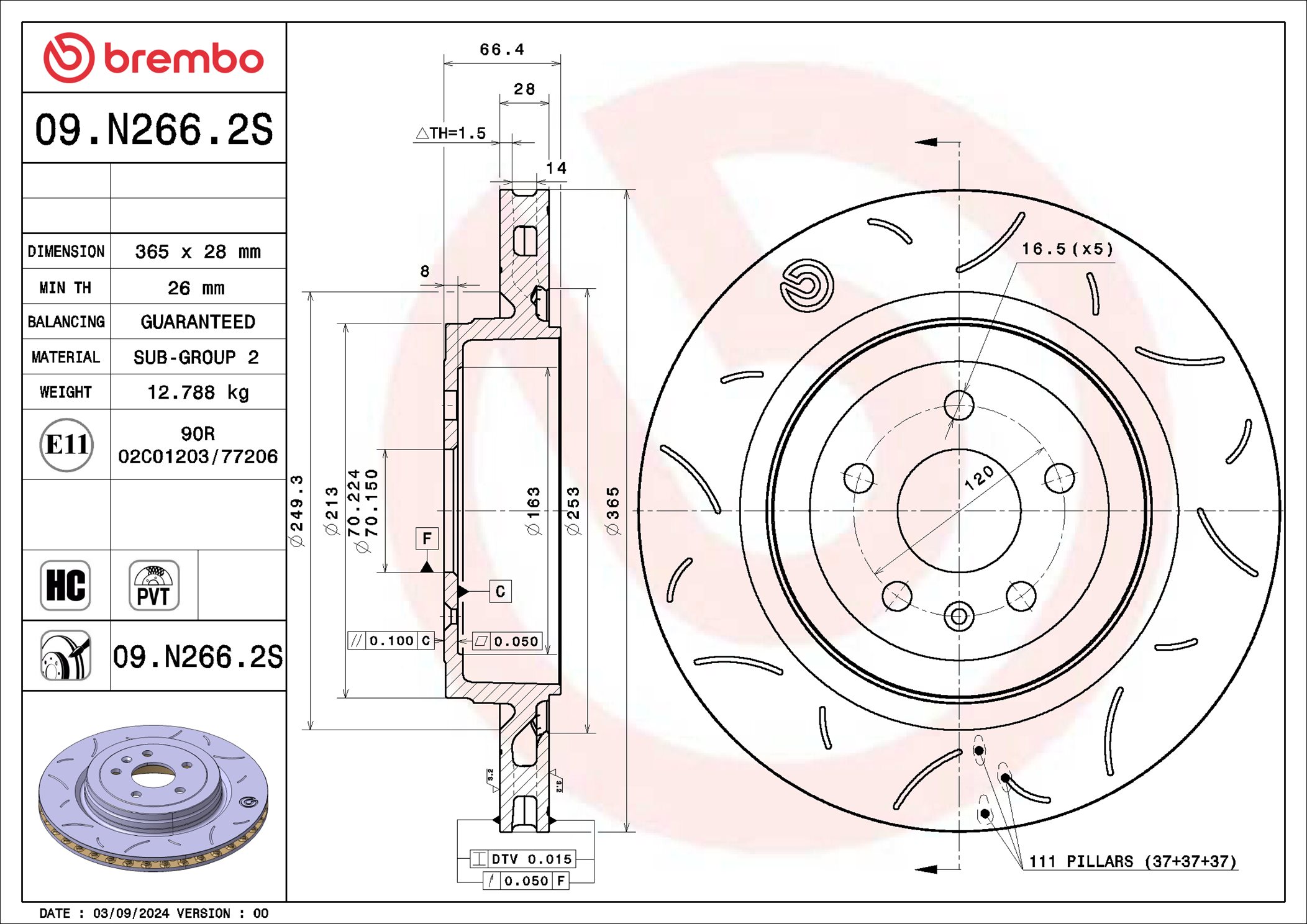 Brembo Remschijf 09.N266.2S