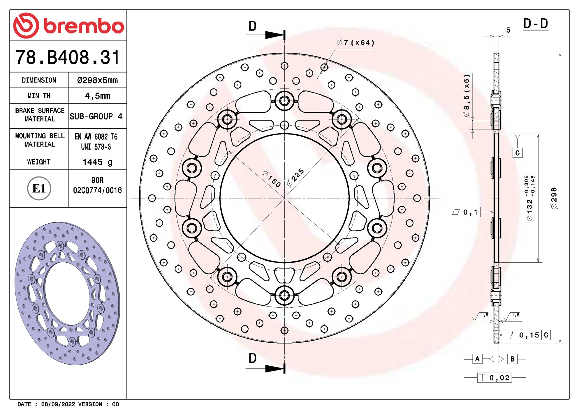Brembo Remschijf 78B40831