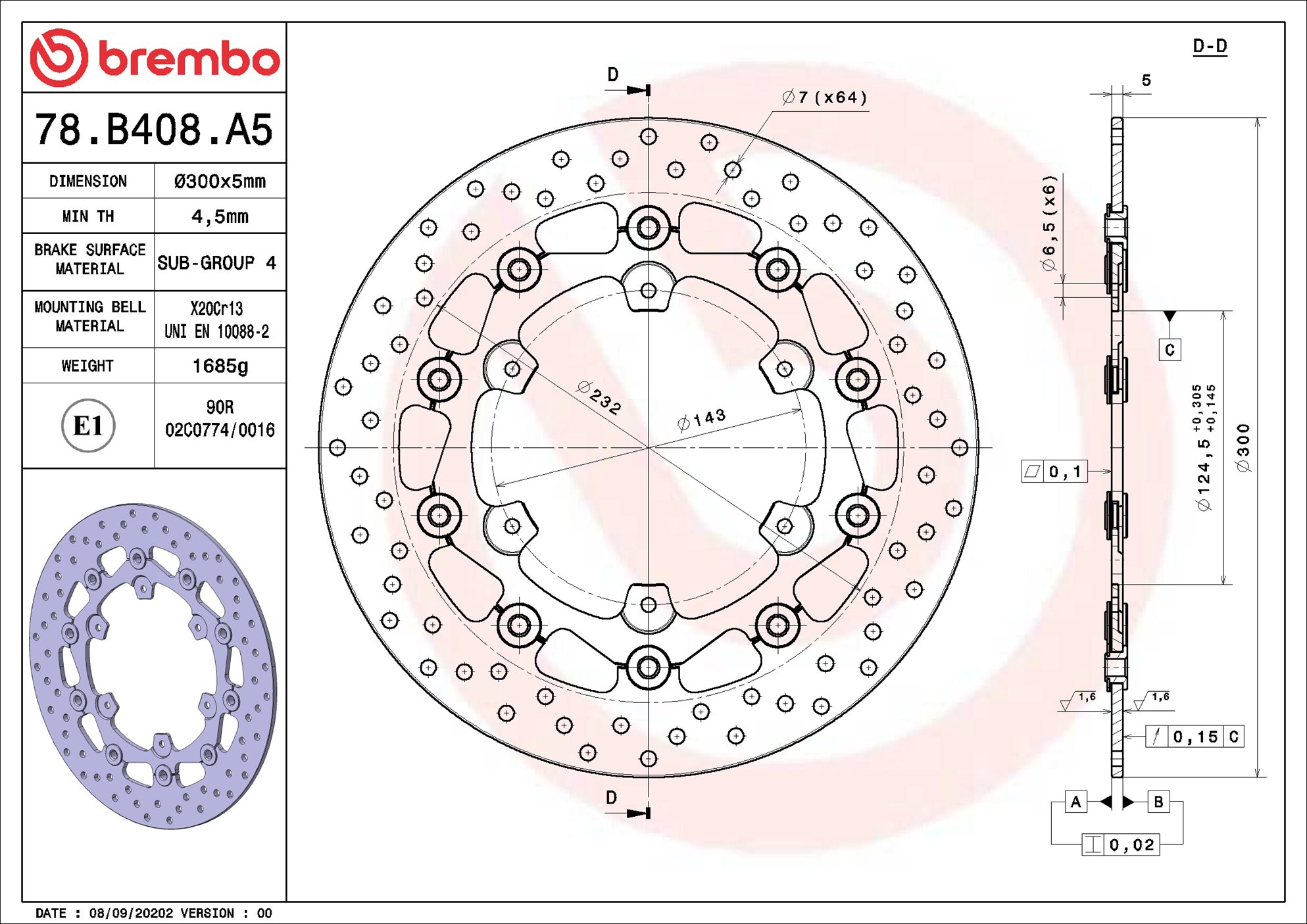 Brembo Remschijf 78B408A5