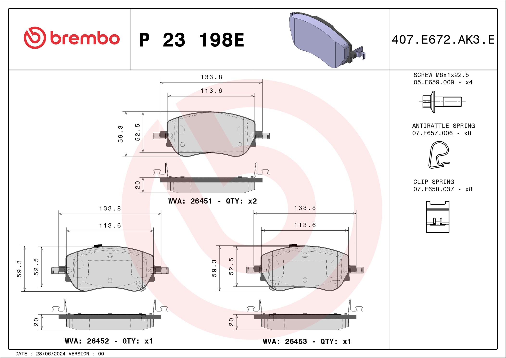Brembo Remblokset P 23 198E