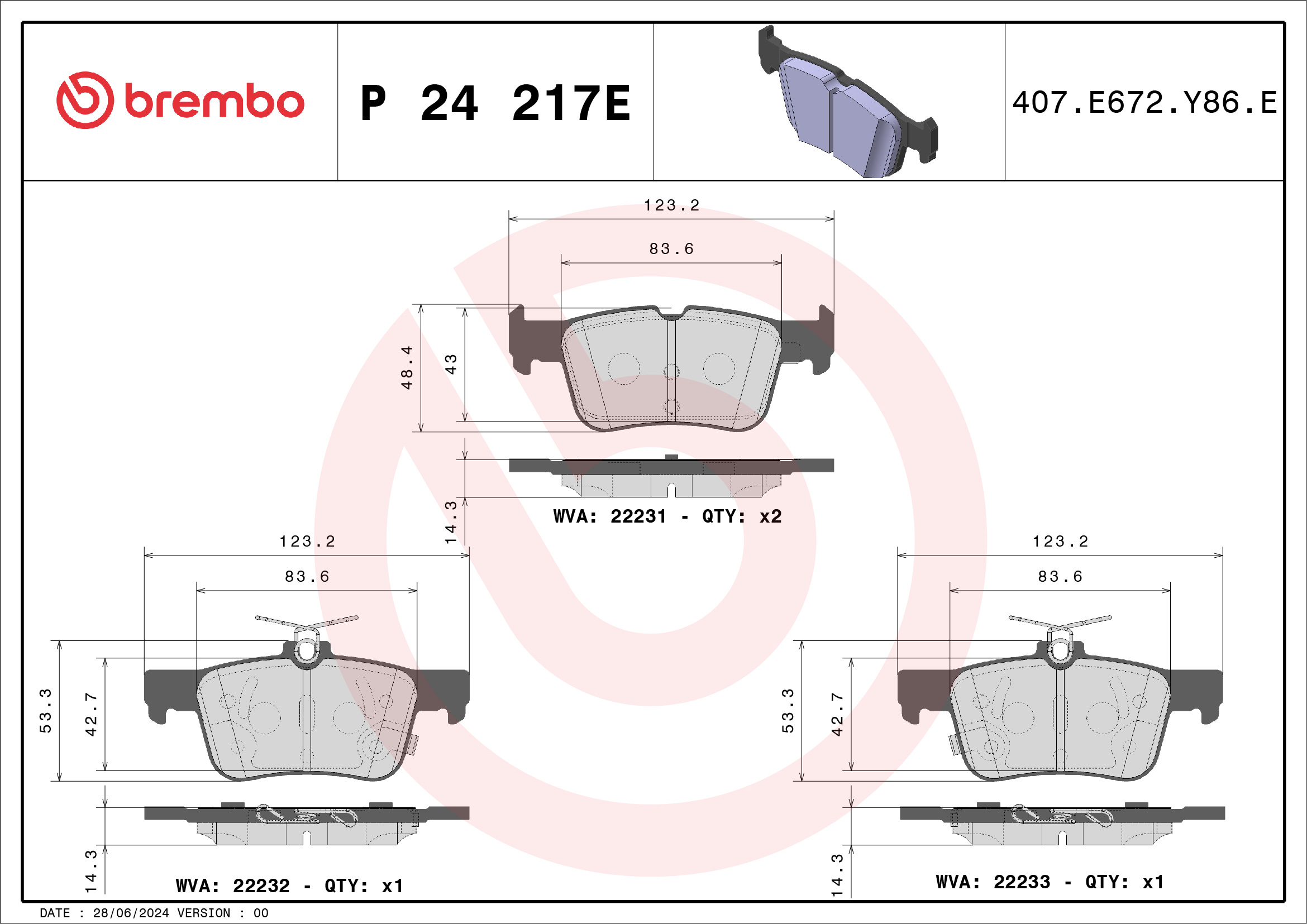 Brembo Remblokset P 24 217E
