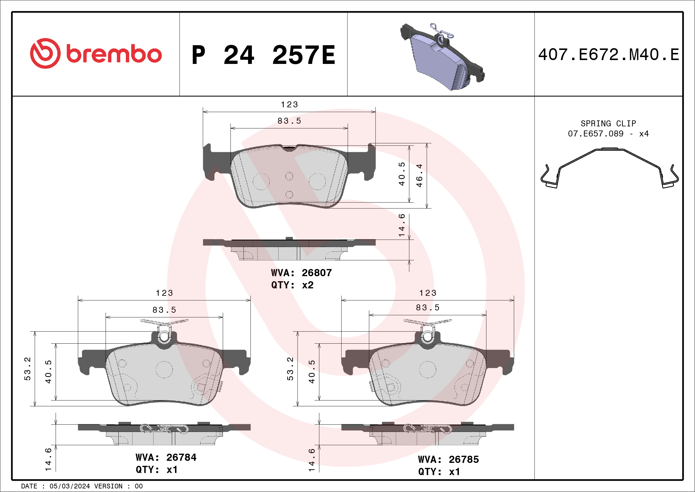 Brembo Remblokset P 24 257E