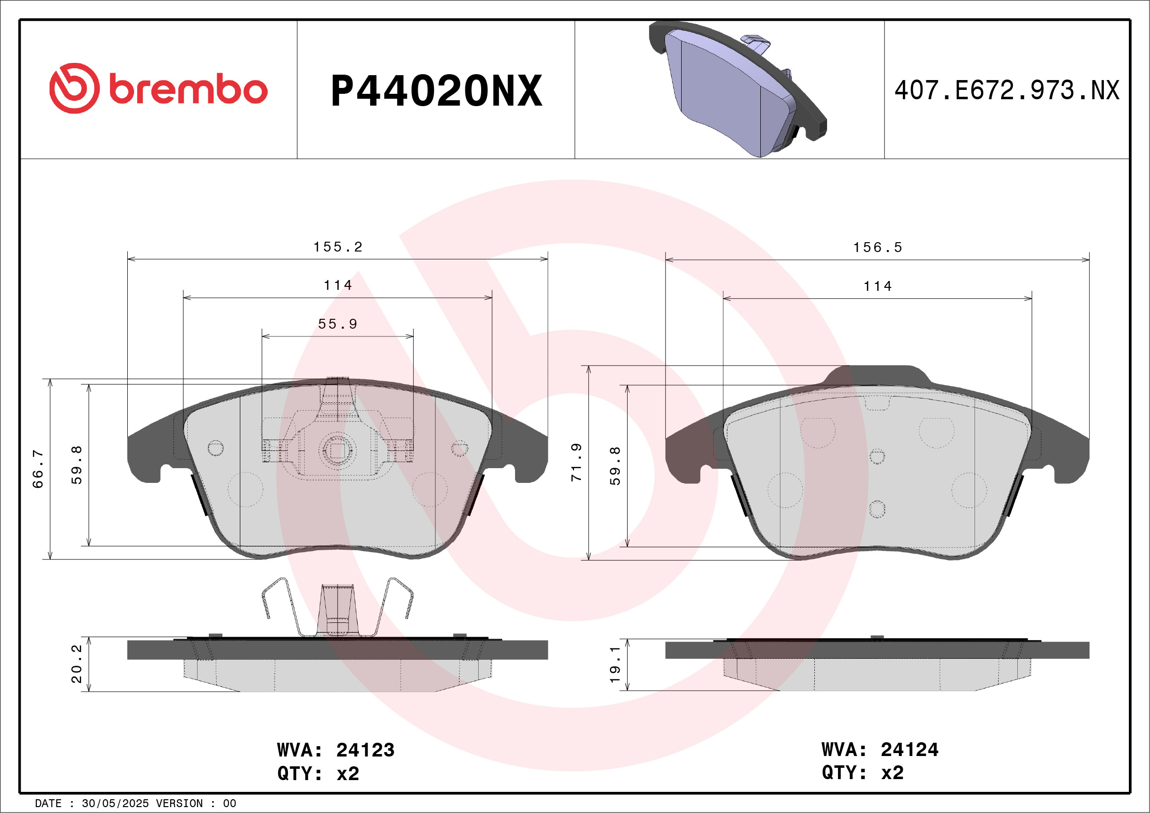 Brembo Remblokkenset, schijfrem P44020NX