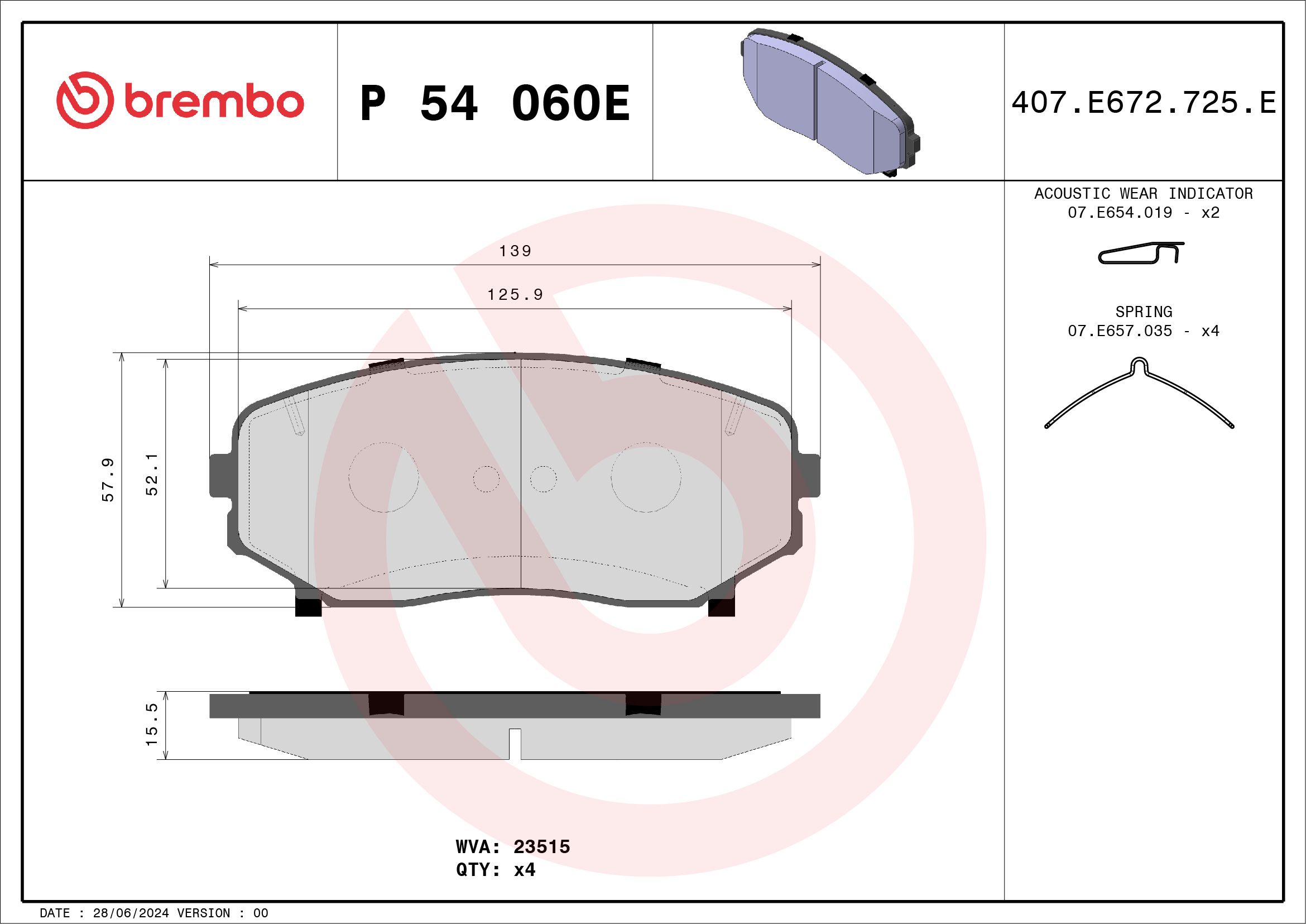 Brembo Remblokset P 54 060E