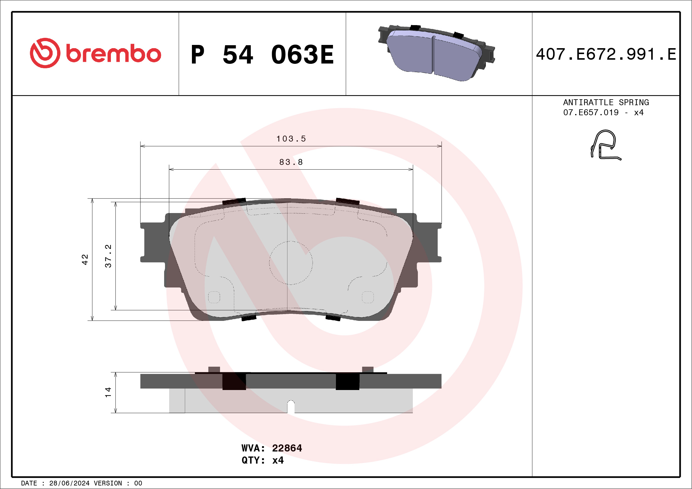 Brembo Remblokset P 54 063E