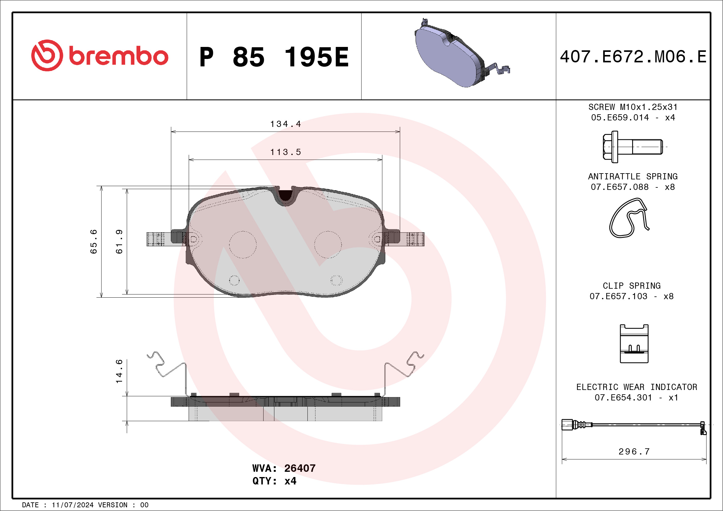 Brembo Remblokset P 85 195E