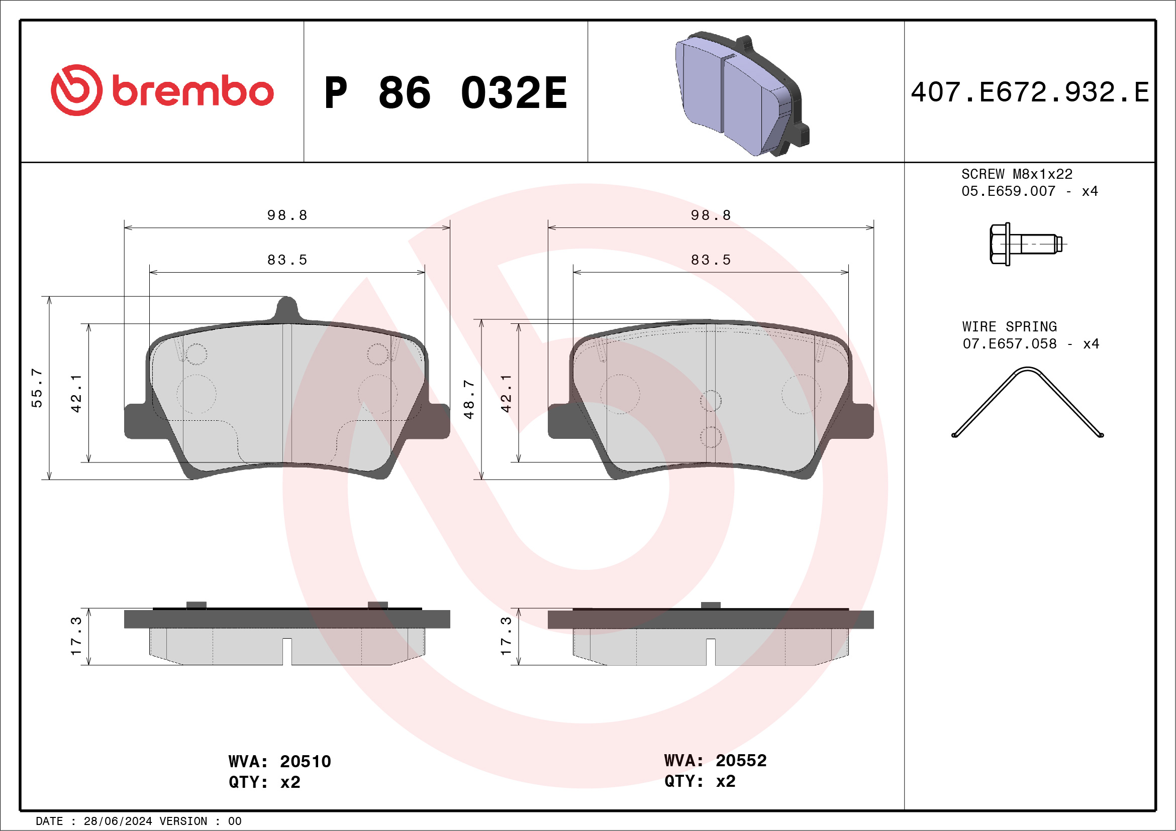 Brembo Remblokset P 86 032E