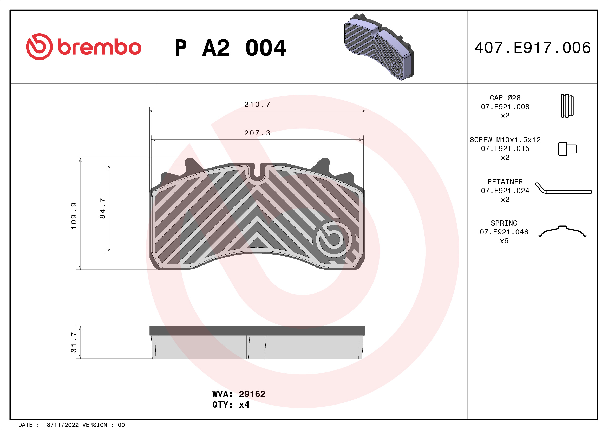 Brembo Remblokset P A2 004